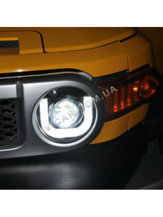 Передние линзовые фары с led элементами Toyota FJ Cruiser (2006...)
